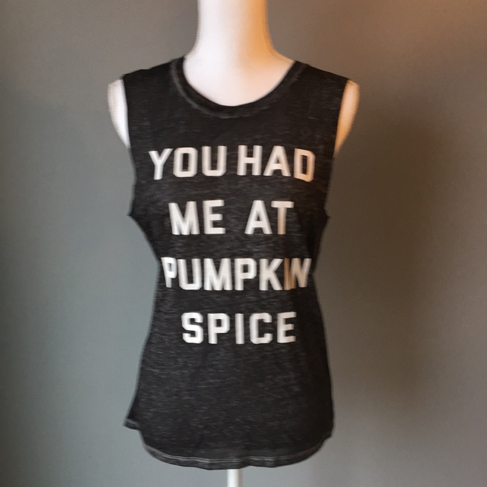 Fifth Sun Black Tank Top - 'You Had Me At Pumpkin Spice'